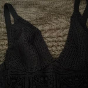 Anthropologie crocheted sun dress, black, medium. Never worn